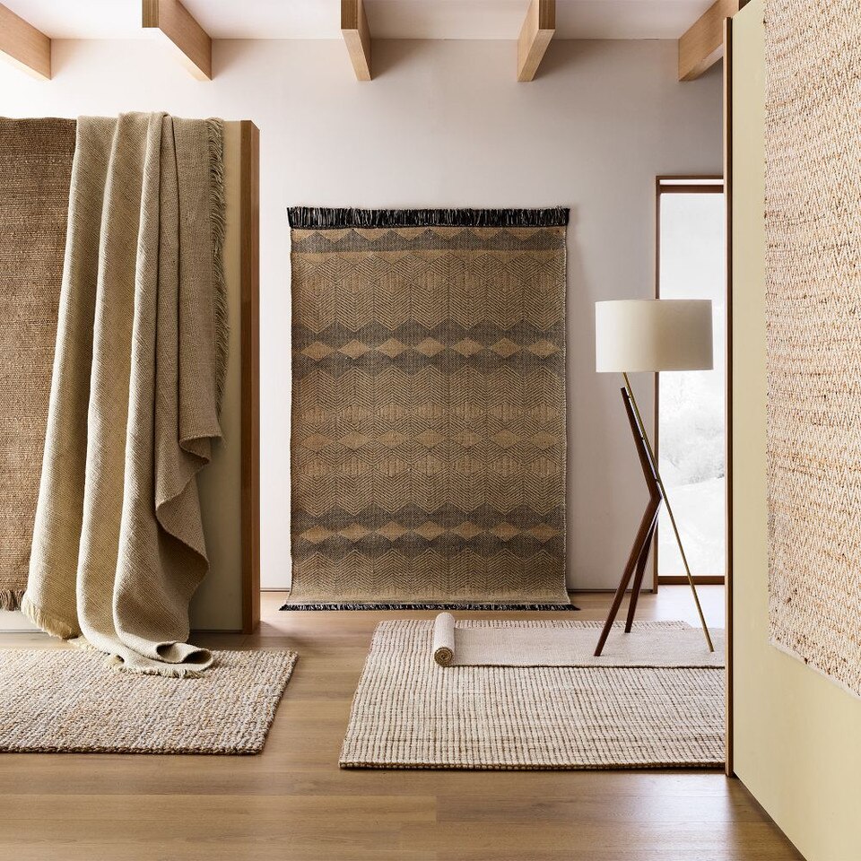 Jute Chenille Herringbone Rug West Elm UK